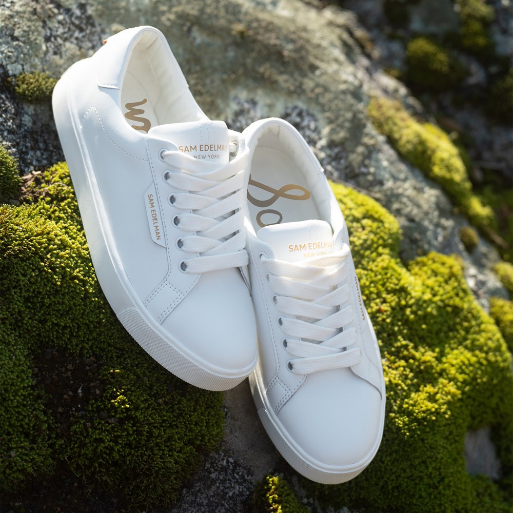 Sam edelman white leather sneakers on sale