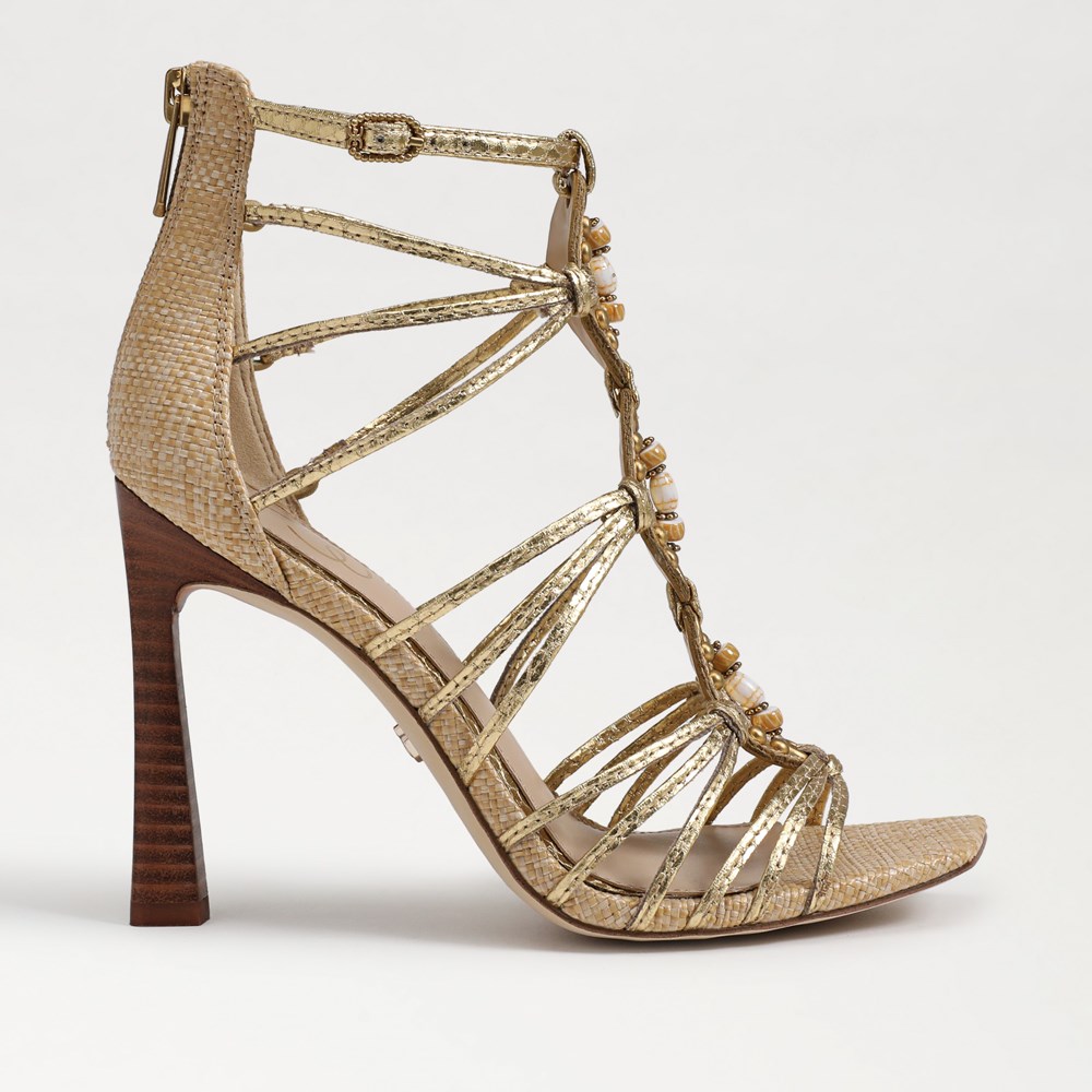 Gold gladiator block on sale heels