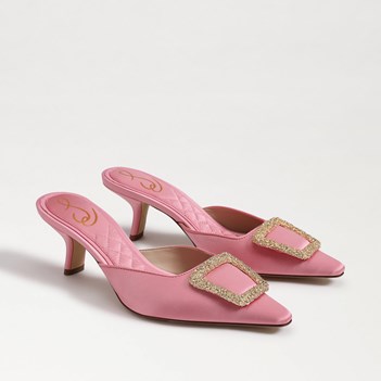 Fashion sam edelman pink velvet heels