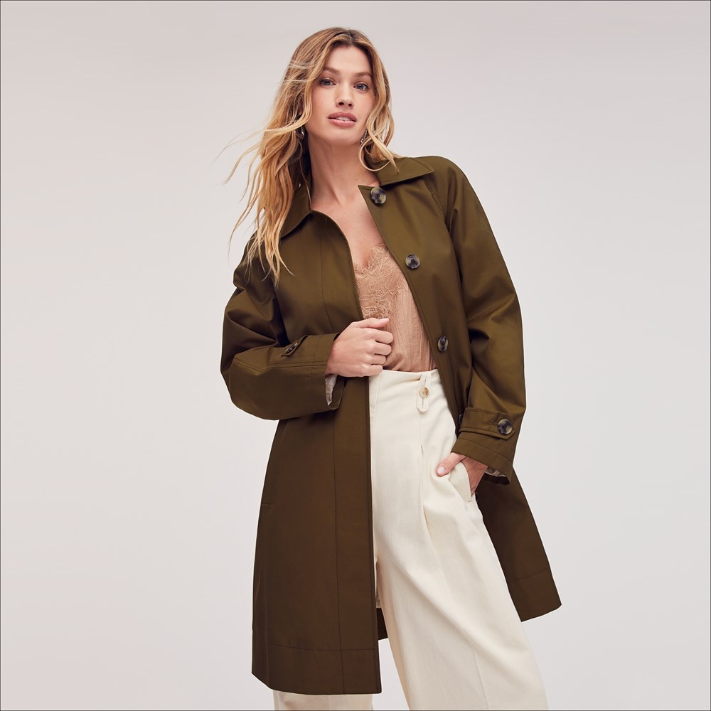 Single Breasted Swing Trench Coat