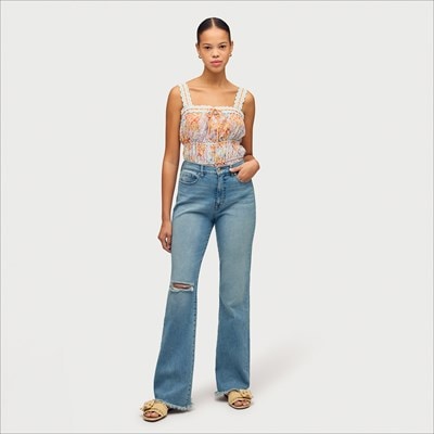 Can't You See Burnt Orange High Waist Flare Jeans FINAL SALE – Pink Lily