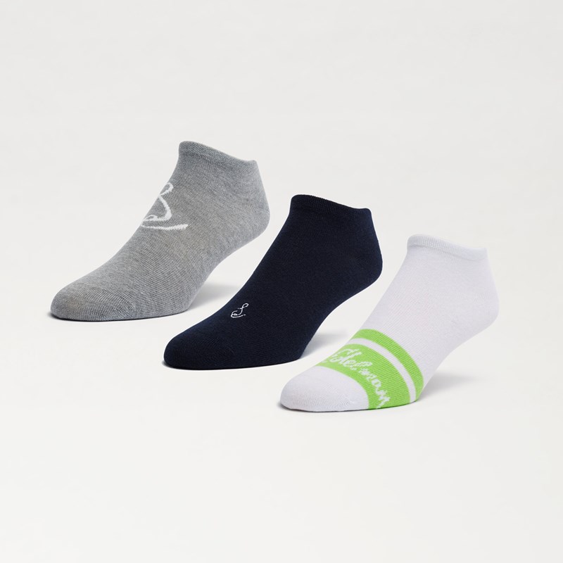 3 Pack Cotton Blend Logo Low Sock