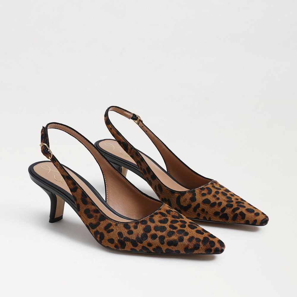 Sling pumps animal fashion print