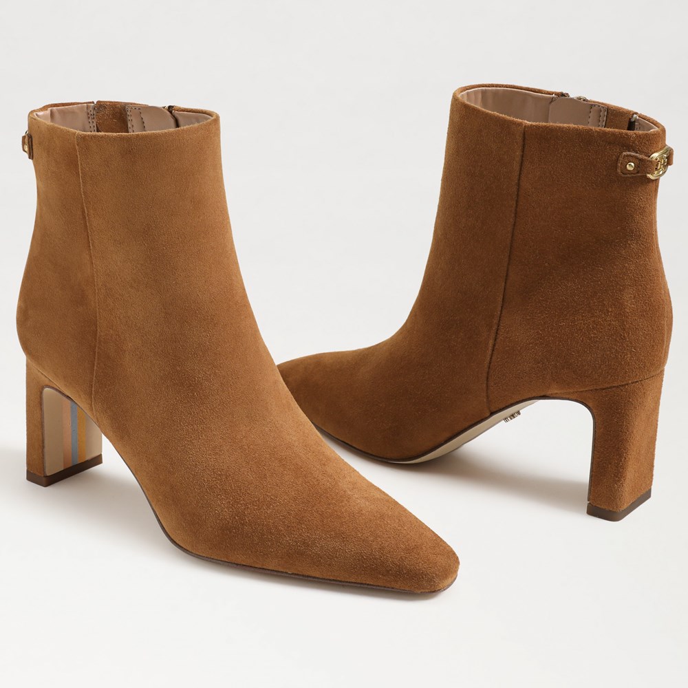 Brown bootie heels hotsell