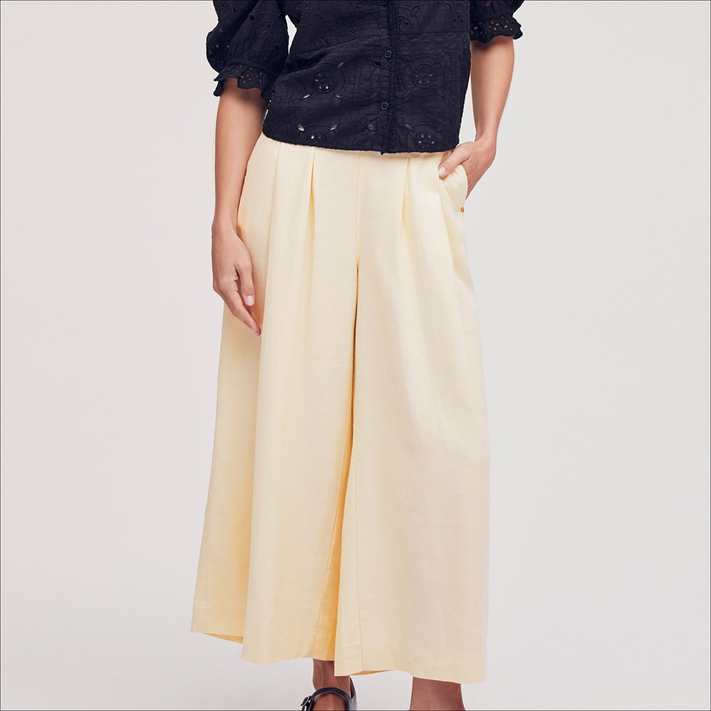 Ready to ship high quality - Woman's culottes pants - XS size - Ivory culottes