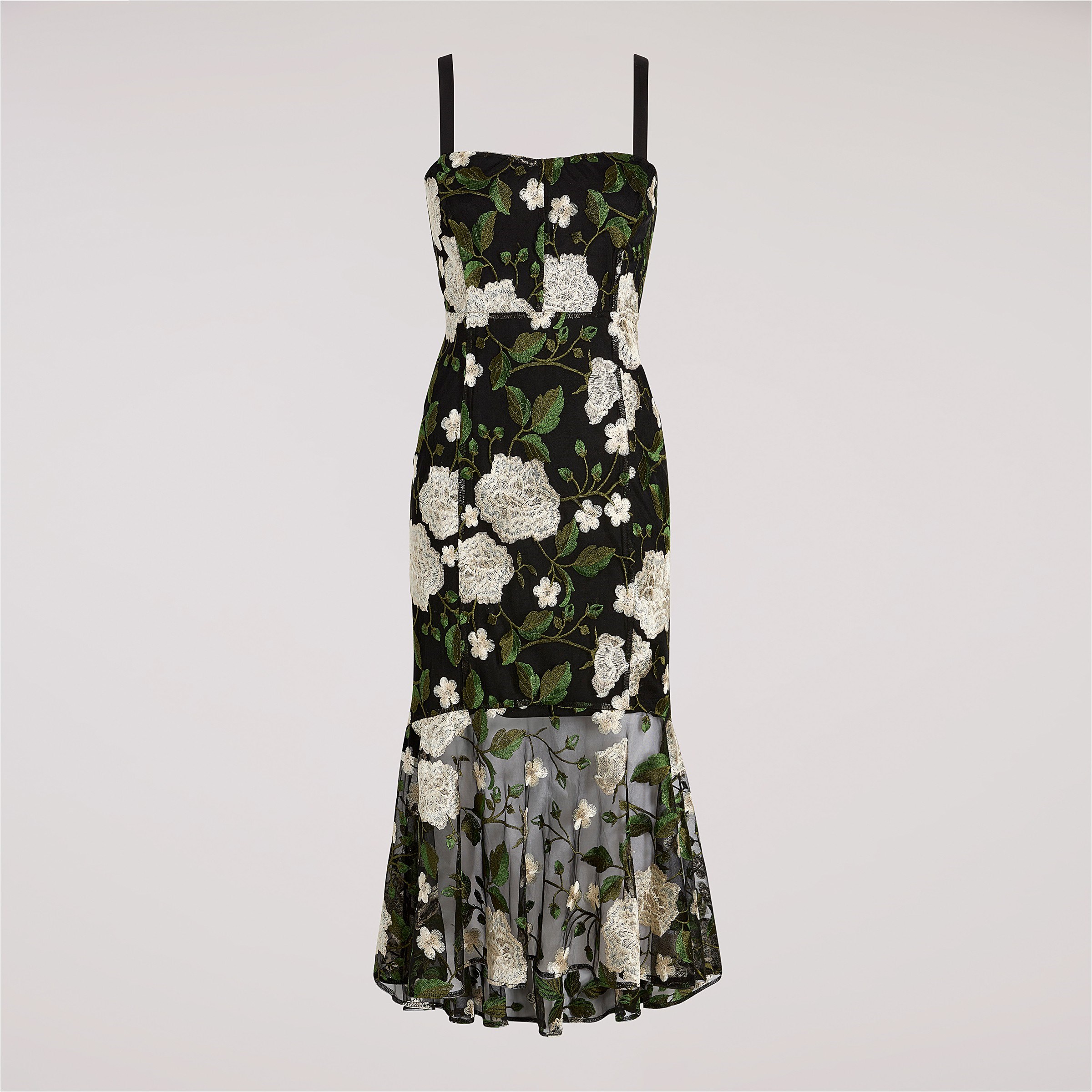 Sam Edelman Floral Embroidered Mesh Midi buy Dress Size 8