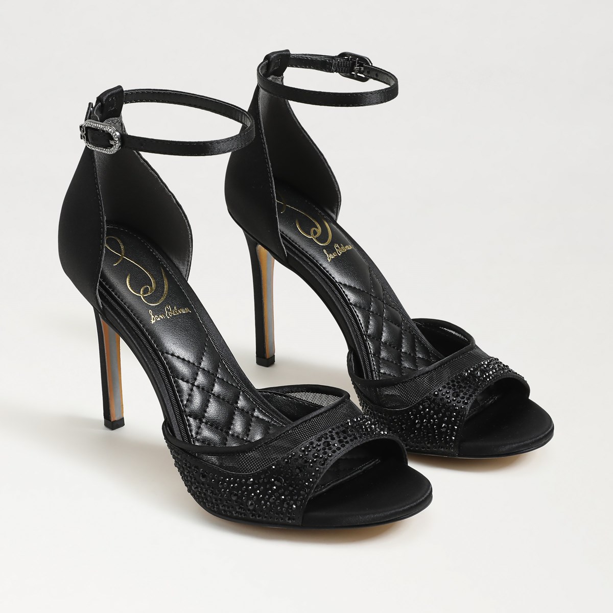 Sam edelman black ankle strap fashion heels