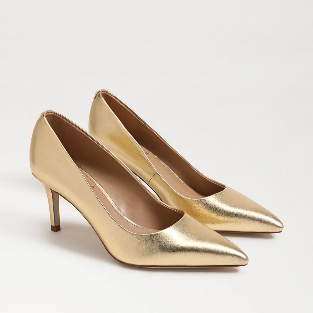 Sam fashion edelman gold pumps