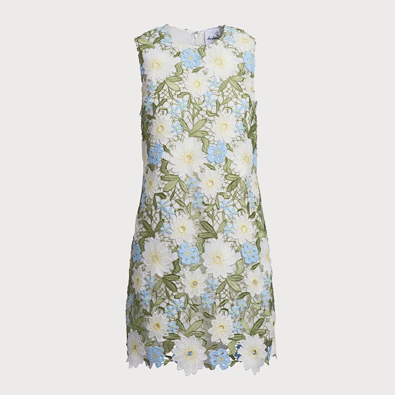 Embroidered Sheath Mini Dress