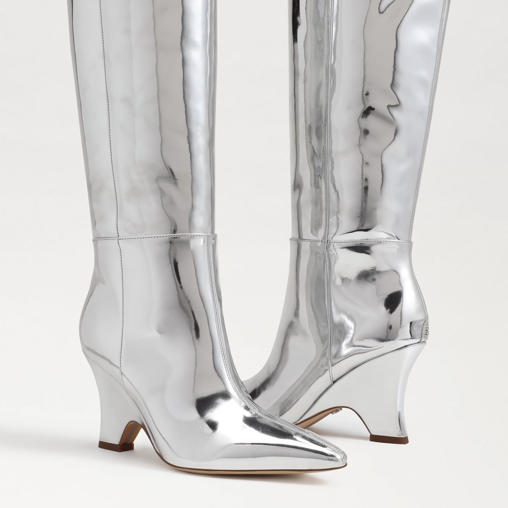 Ladies silver boots clearance uk