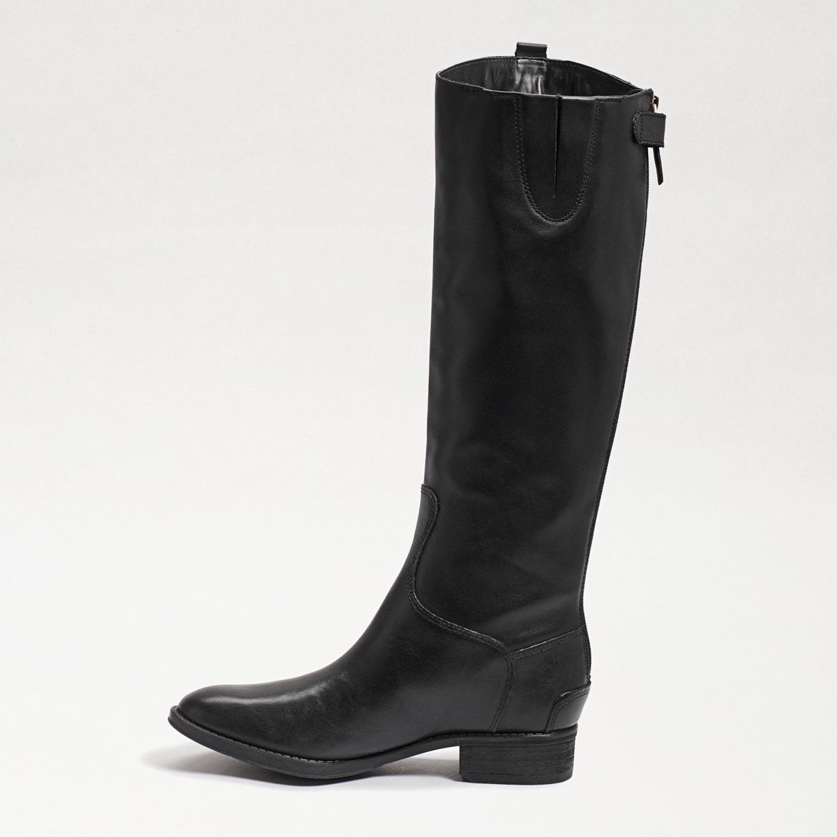 wide calf black leather boots