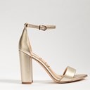 Yaro Block Heel Sandal Light Gold Leather | Womens Sandals | Sam Edelman