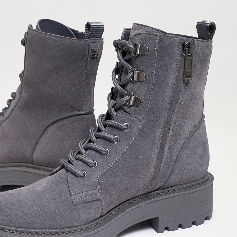 Outlet Sam Edelman Women's Lue Combat Boots - Pebble Grey 6M