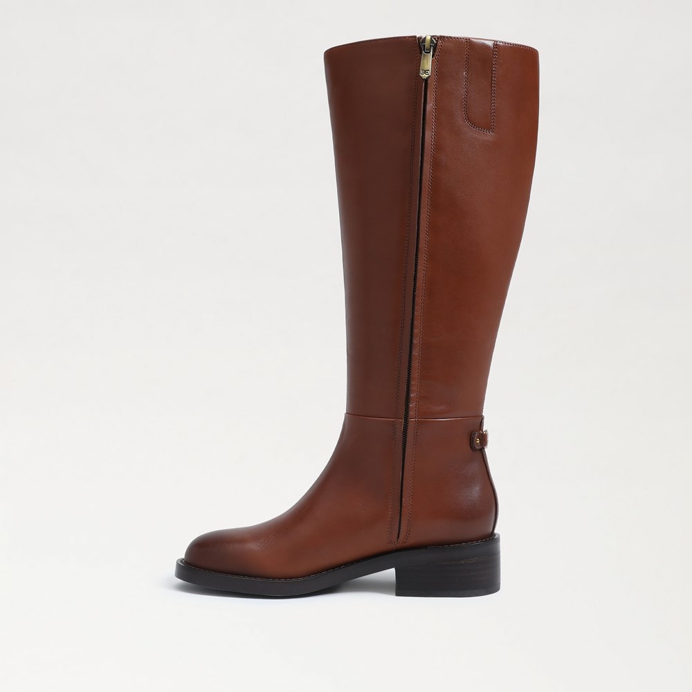 Tan riding boots wide on sale calf