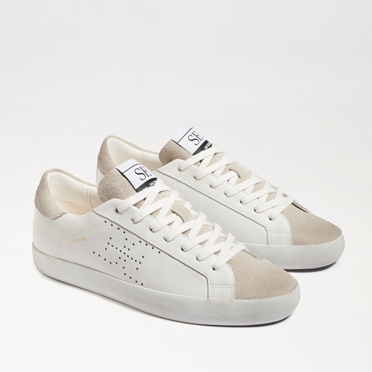 Aubrie Lace Up Sneaker White/Light Grey | Womens Sneakers | Sam Edelman