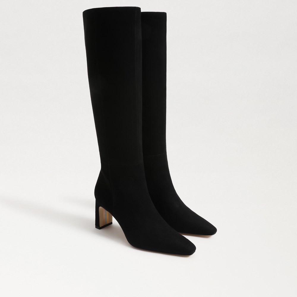 Women Suede Knee High Boots Ladies Solid Pointed Toe Tall Boots