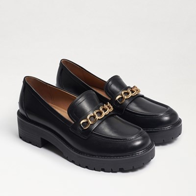 sam edelman black leather loafers