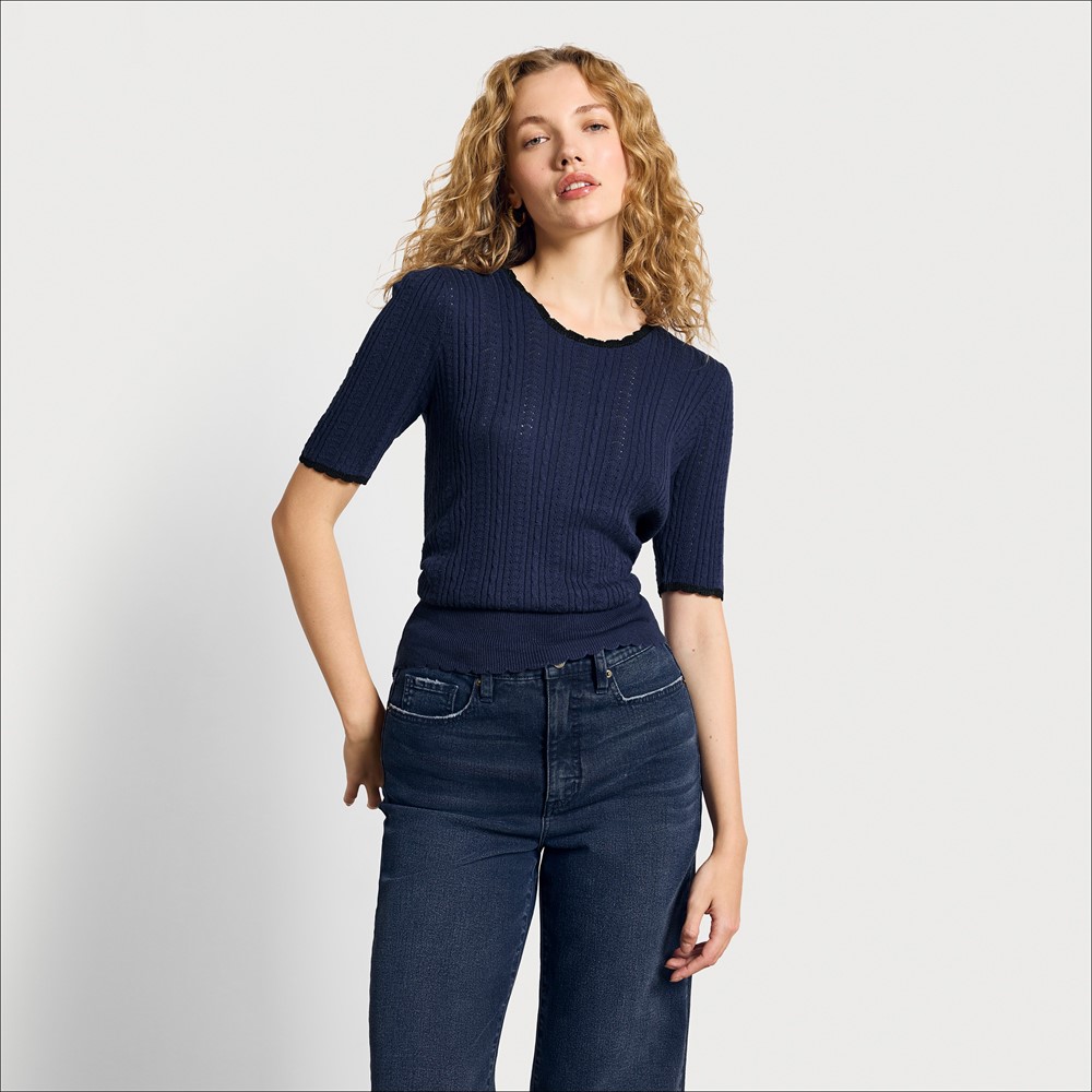 Carey Short Sleeve Knit Sweater