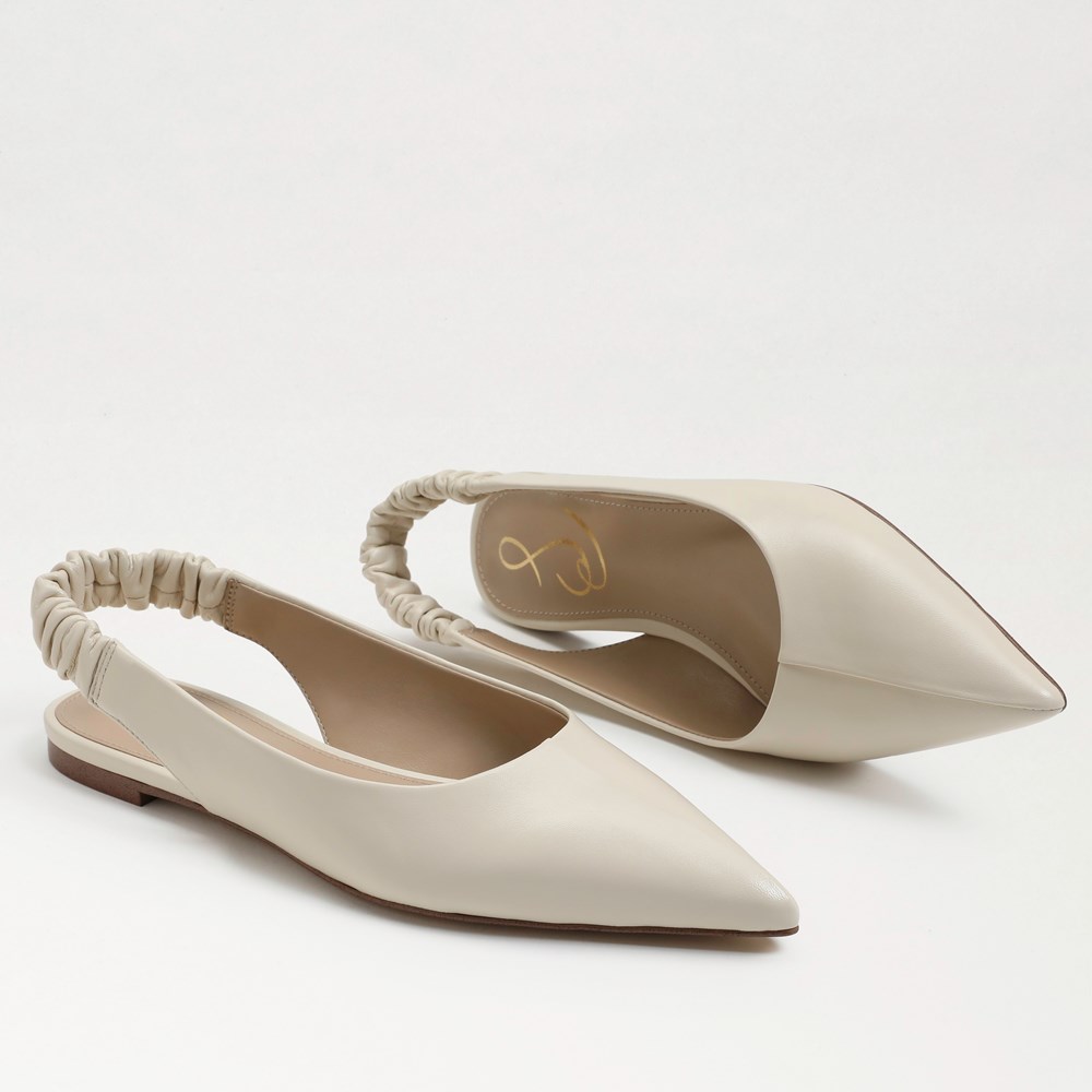 White flat hotsell sling back shoes