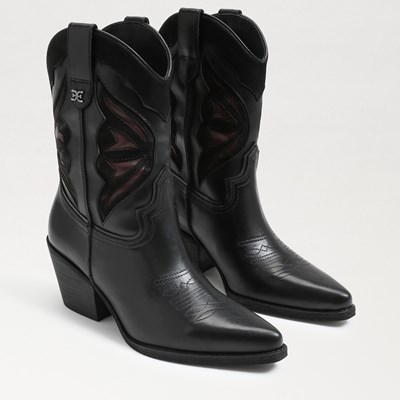 sam edelman black cowboy boots