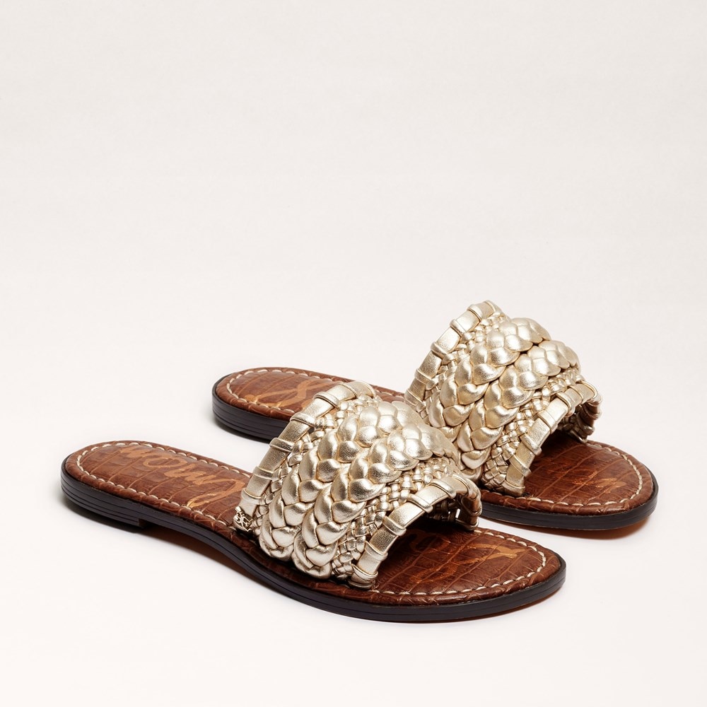 Sam edelman gold outlet slides