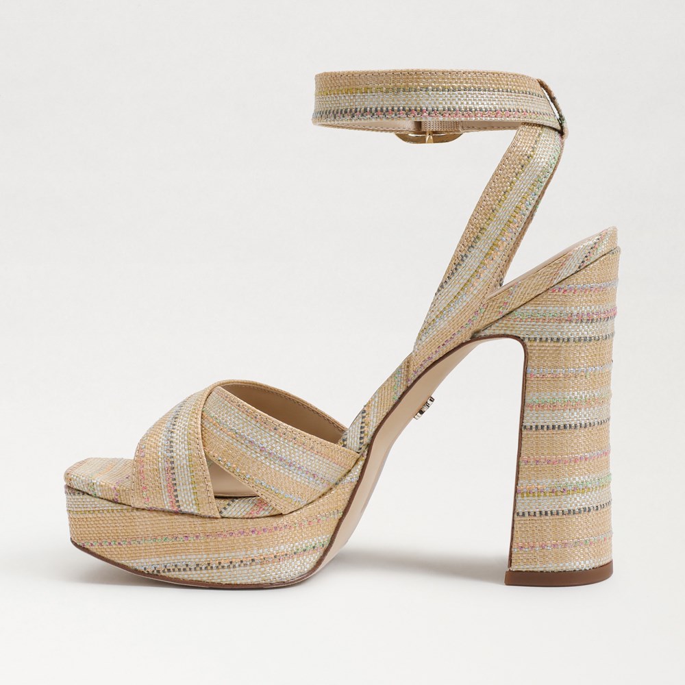 New Look Multi Strap Western Buckle Block Heel Sandal