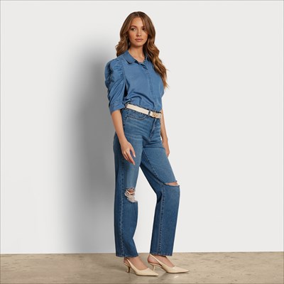 sam edelman denim jumpsuit