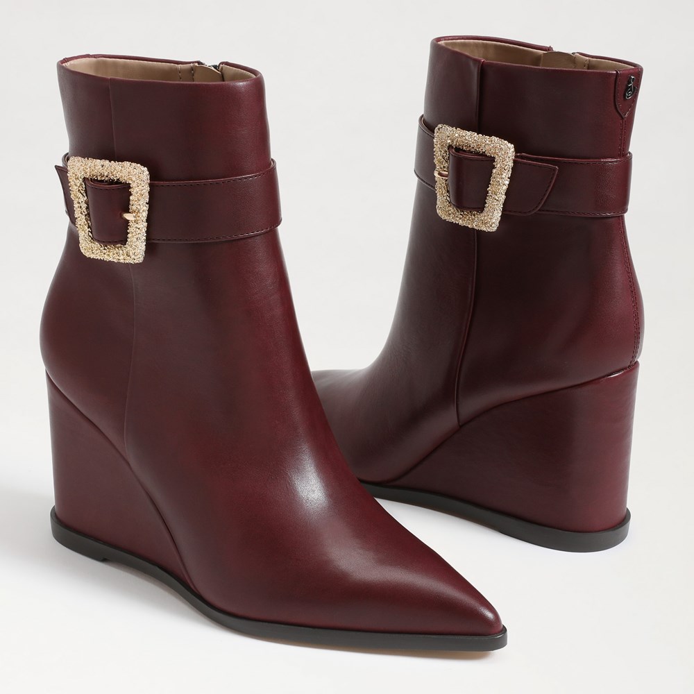 Maroon hotsell wedge booties