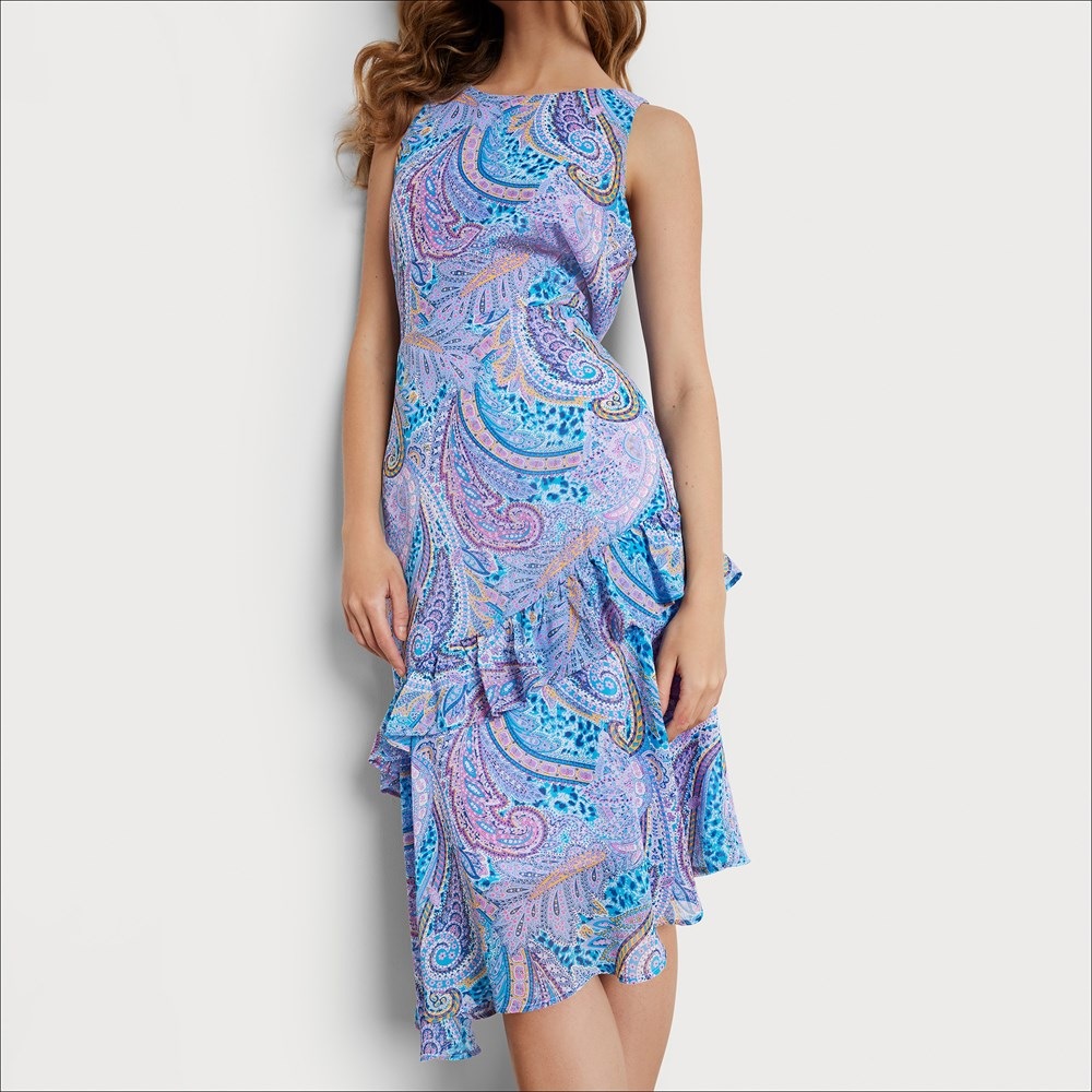 Sam Edelman Asymmetrical Paisley Midi Dress Women s Dresses and