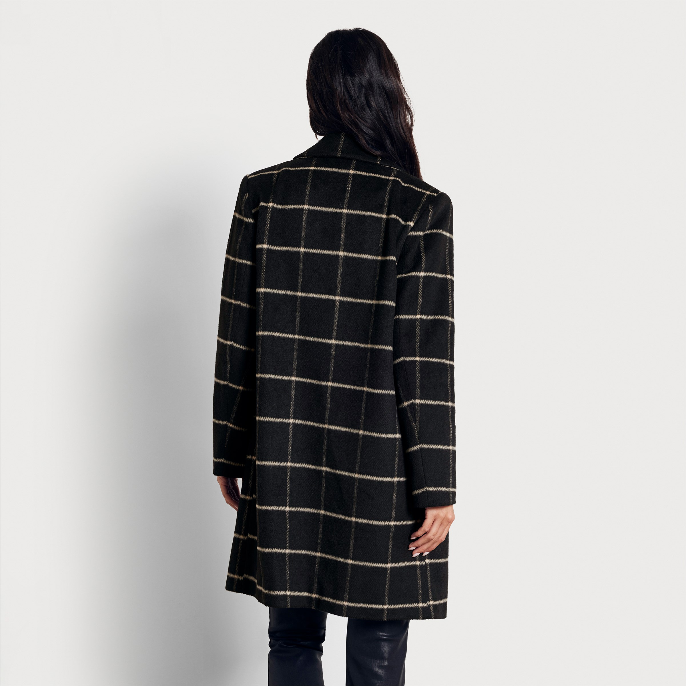 Women's Double-Breasted Plaid Coat