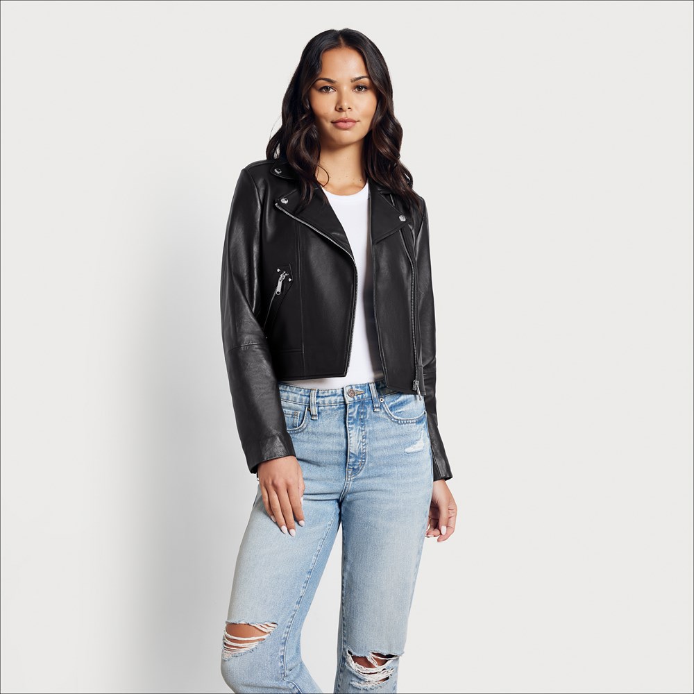 Sam edelman cropped leather jacket sale