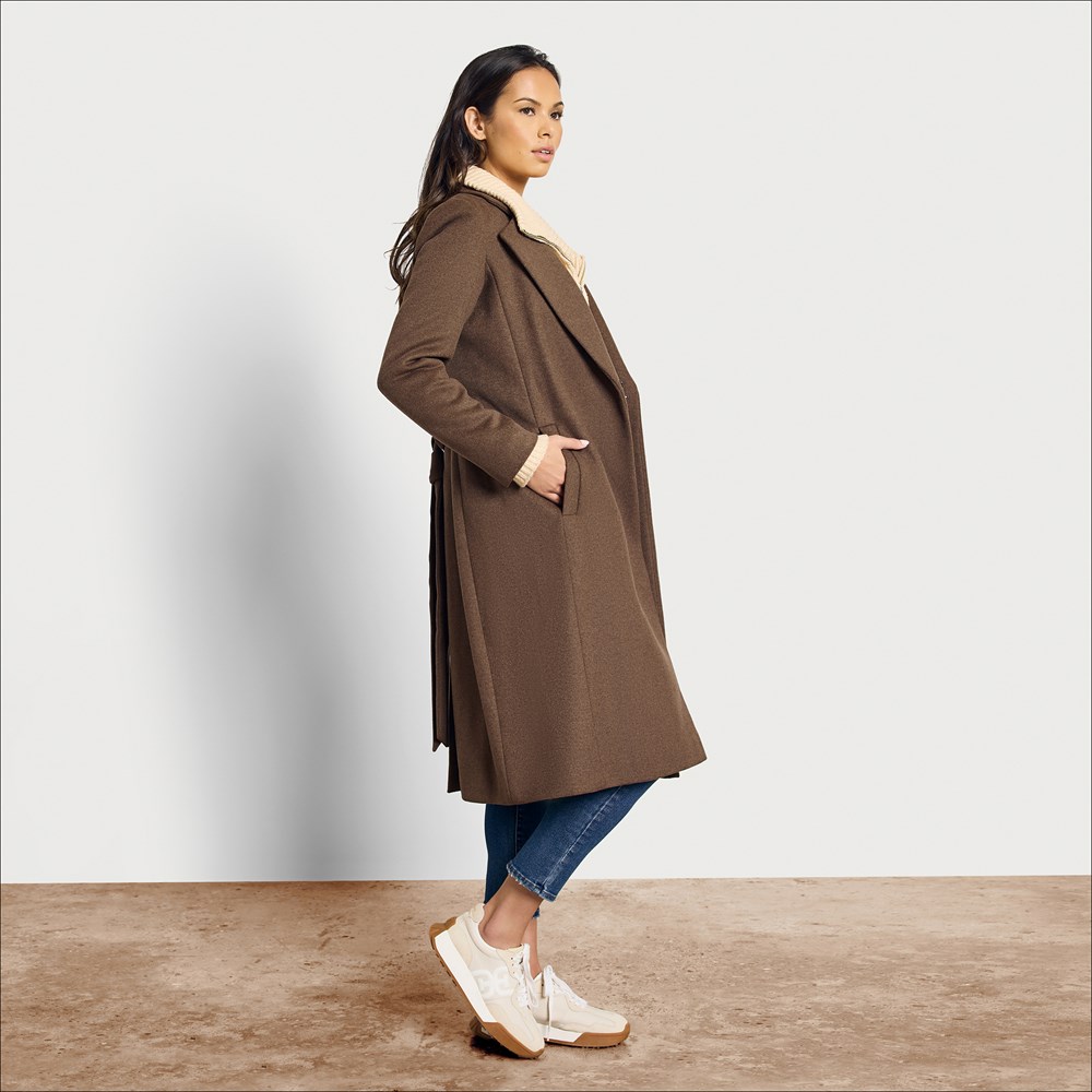 wool belted wrap coat